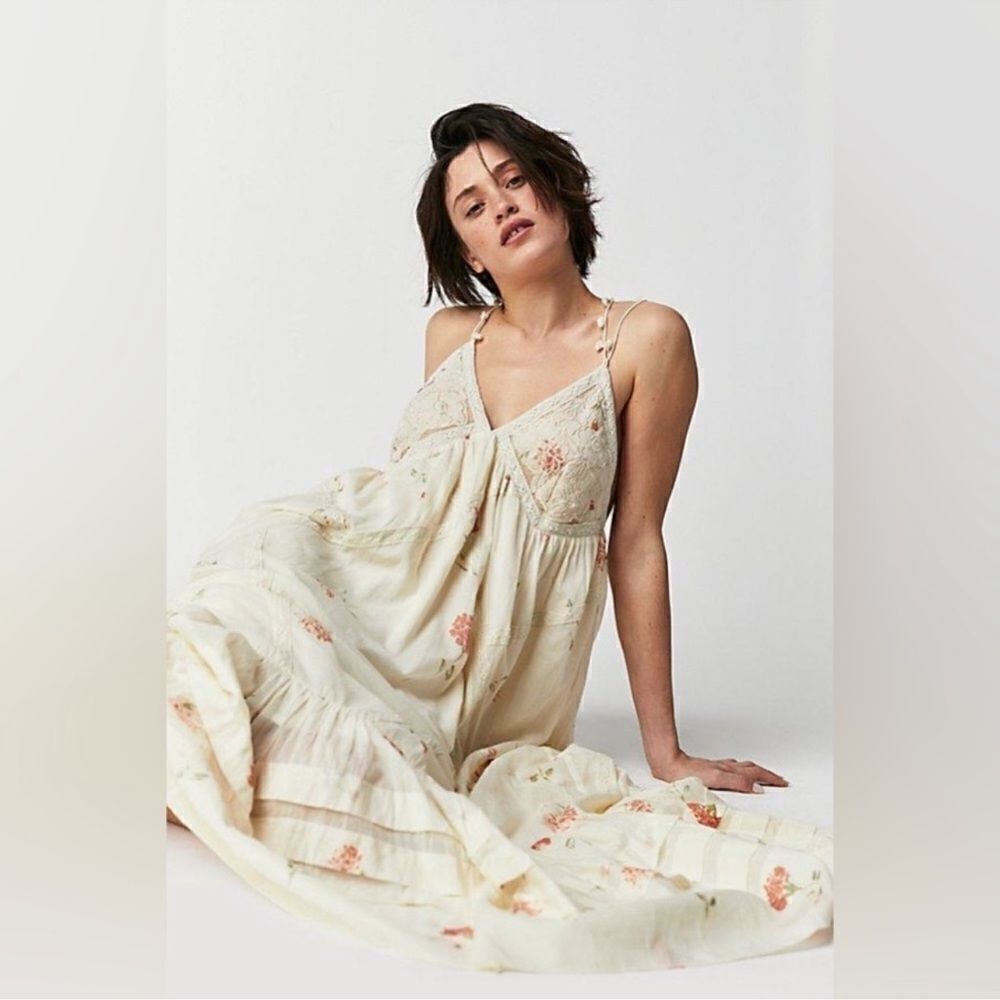 Free People Bali Woodland Maxi Dress/ size M - Picture 5 of 9